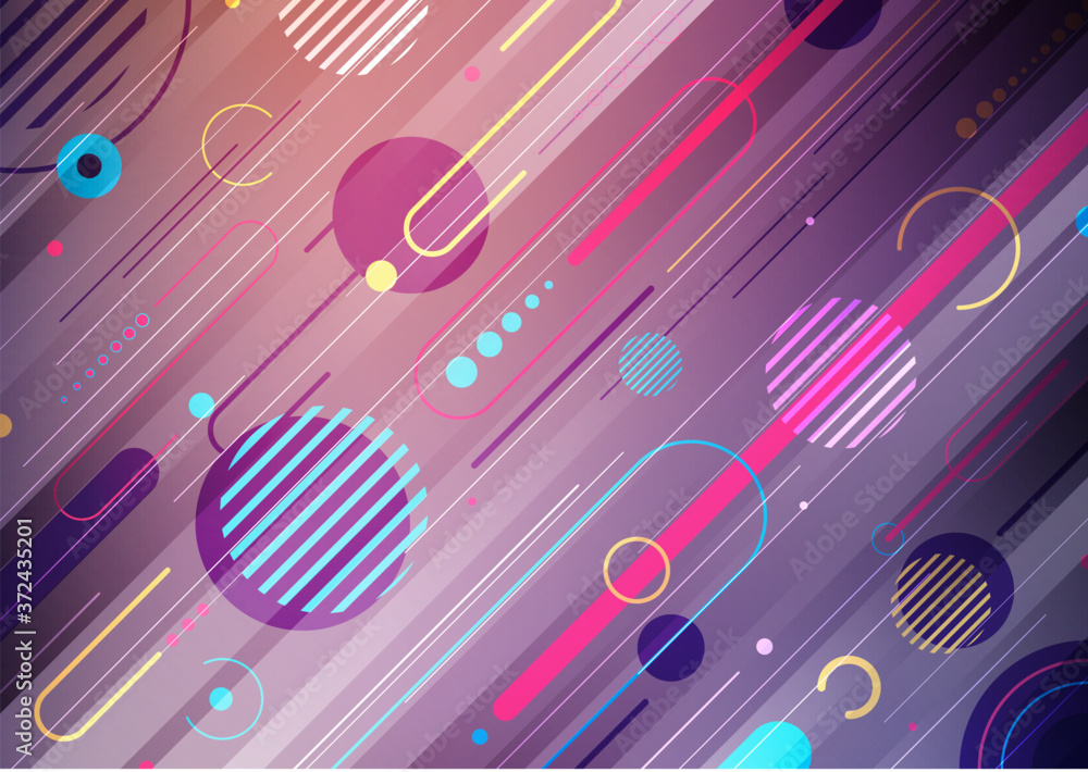 Creative abstract dynamic geometric elements pattern design on stripes ...