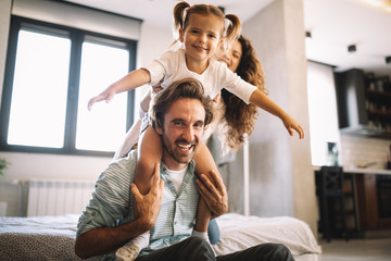 Poster - Happy family having fun times at home