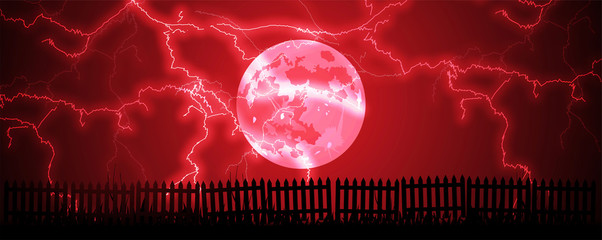 Poster - Halloween, staccionata, recinto, paura, cimitero
