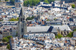 Aerial view of Saint-Germain-des-Pres Abbey in Paris, France. Day shot from Tour Montparnasse observation desk.