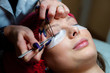 © fotofrol - Care of eyelashes in the beauty salon.