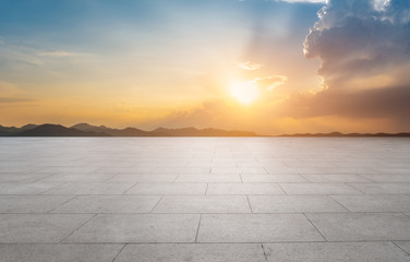 Canvas Print - Empty roads, ground and sky, clouds