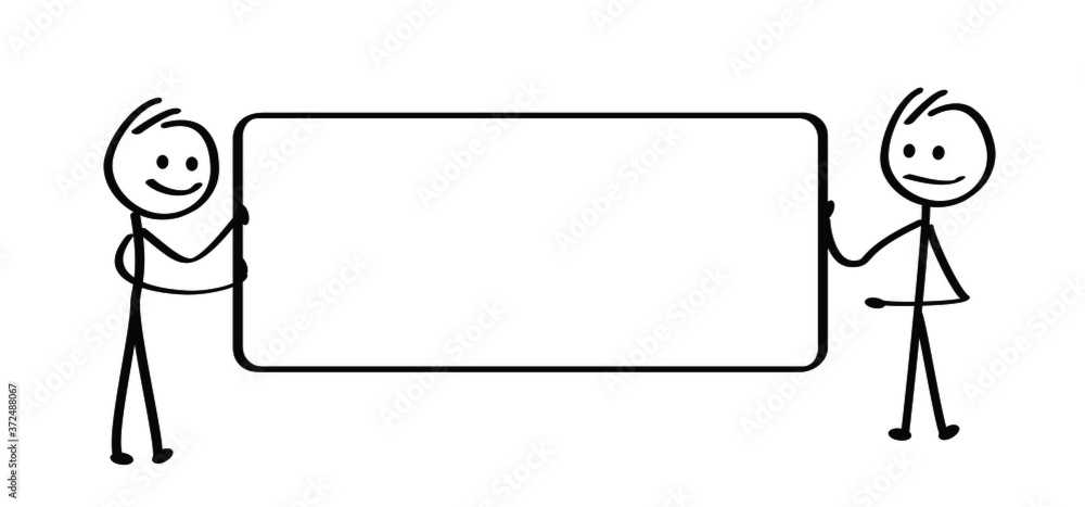 Empty board. Kids playing running, jumping Happy smile stickman emoji ...