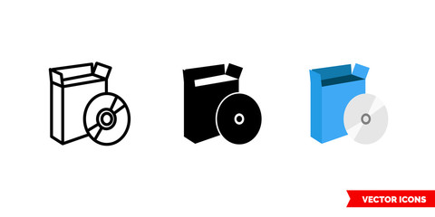 Install setup icon of 3 types color, black and white, outline. Isolated vector sign symbol.