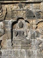 Poster - Gravure du temple de Borobudur, Indonésie