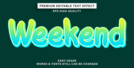 Wall Mural - Editable text effect - weekend