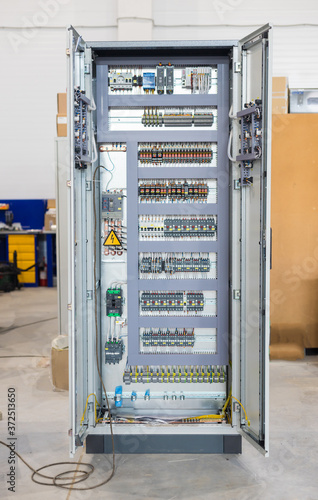 Cuadros en Lienzo Making an electricity panel board - the inside of the panel