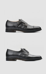 Wall Mural - Male shoes. Men's fashion leather shoes Monk and Derby