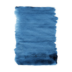 Hand drawn watercolor blue texture isolated on the white background