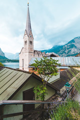 Wall Mural - panoramic view of hallstatt village