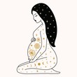 Pregnant Woman Sitting Illustration in Vector.