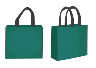 Blue shopping bag. vector illustration