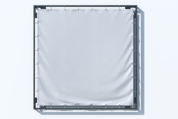 Wall Mural - Fabric Square Banner Mockup, Vinyl Poster Printing at Bright Background. Copy Space. Empty Space. 3d rendering