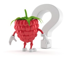 Poster - Raspberry character looking at question mark symbol