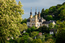 Germany, Franconia, Bavaria, Wuerzburg, Kappele Church Seen From Marienberg Fortress