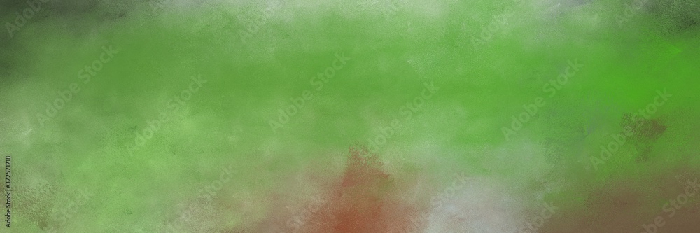 awesome moderate green and dark olive green colored vintage abstract painted background with space for text or image. can be used as horizontal background graphic - obrazy, fototapety, plakaty 
