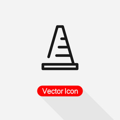 Traffic Cones Icon, Reflective Safety Cone Icon, Marker Cone Icon Vector Illustration Eps10