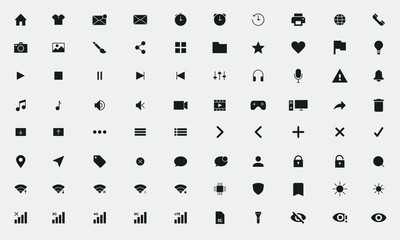 Wall Mural - Web, application flat icons vector set