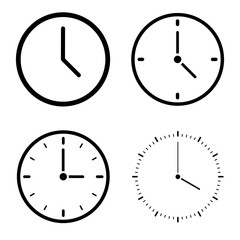 Wall Mural - clock icon set isolated. time icon. vector