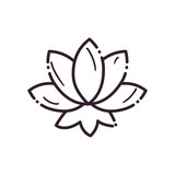 Fototapeta Motyle - lotus flower line style icon vector design
