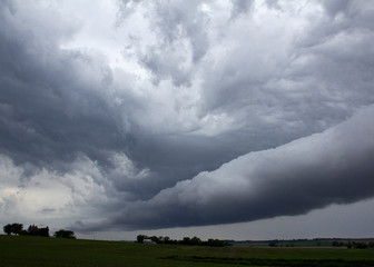 stormy clouds over the field