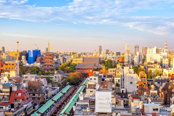 Wall Mural - Top view of Asakusa area in Tokyo Japan