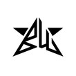 Initial Star Monogram Logo BW