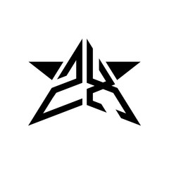 Wall Mural - Initial Star Monogram Logo ZX