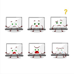 Wall Mural - Cartoon character of laptop with what expression