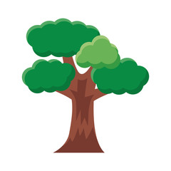 Sticker - leafy tree flat style icon