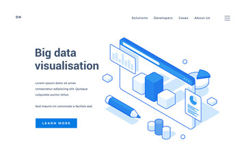 Wall Mural - web banner for big data visualization service
