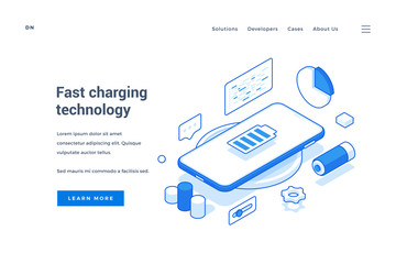 Wall Mural - vector banner of website for modern technologies