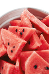 Poster - cut water melon pieces background