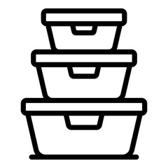 Sticker - Lunch boxes icon. Outline lunch boxes vector icon for web design isolated on white background