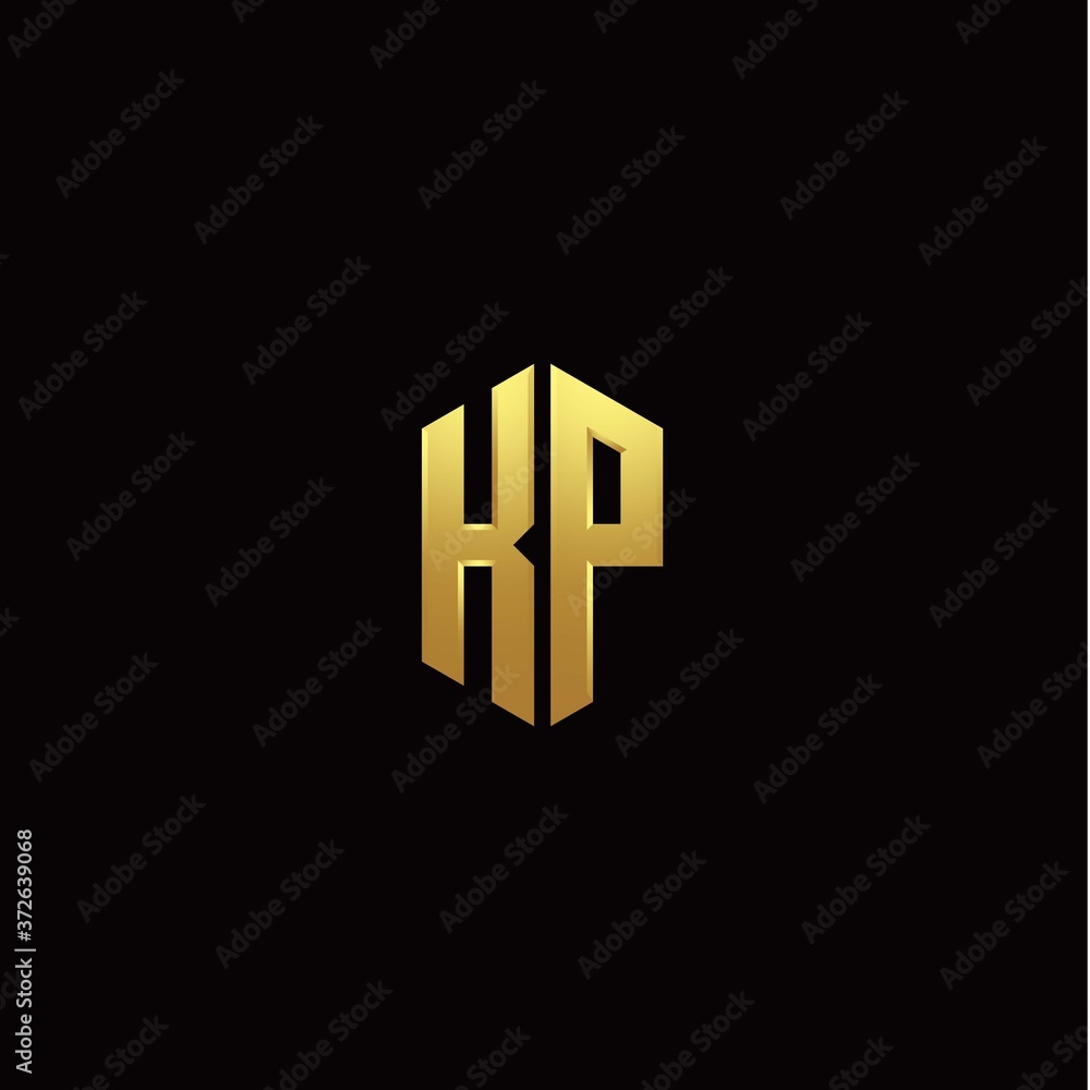 K P modern monogram style initial logo template Stock Vector | Adobe Stock