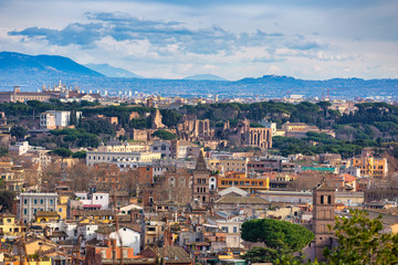 Wall Mural - Aerial view of the Rome city with bueautiful architecture, Italy