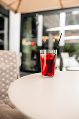 Wall Mural - Refreshing red lemonade on the white table