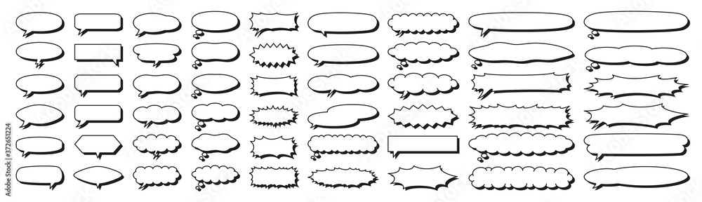 影のある様々な形状の吹き出しセット 横長バージョン Obraz Fototapety Fototapetka Eu