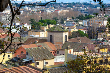 Wall Mural - Aerial view of the Rome city with beautiful architecture, Italy