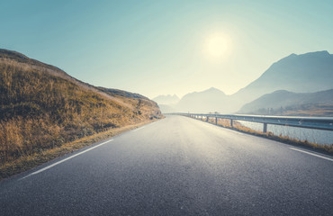 Wall Mural - road by the sea, Lofoten island, Norway