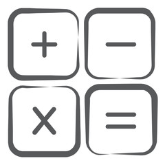 

Hand drawn design of calculator keys icon

