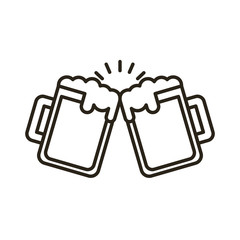 Sticker - beer jars oktoberfest line icons