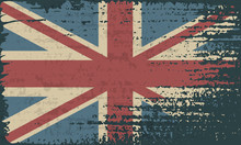 Grunge UK Flag. Vintage United Kingdom Flag Grunge Style. 