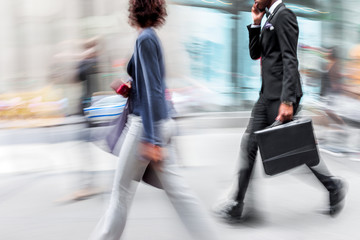 group of business people in the street