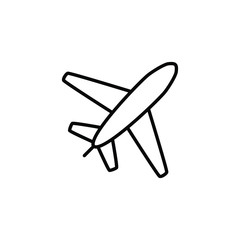 Wall Mural - plane thin icon isolated on white background, simple line icon for your work.