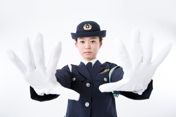 Sticker - 取り締まる女性警察官