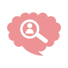 Poster - avatar user in magnifying glass flat style icon