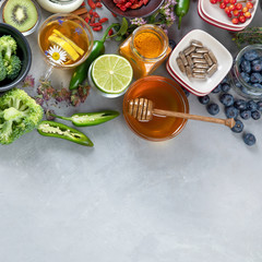 Wall Mural - Healthy products for immunity stimulation