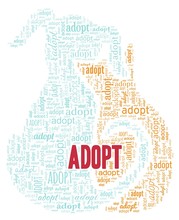 Adopt Cat And Dog Vector Illustration Word Cloud Isolated On A White Background.