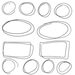 Poster - Roughly hand drawn, handmade elements. Set of frames, rectangles and circles EPS Vector